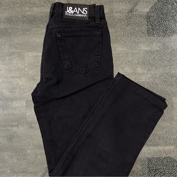 Dolce & Gabbana J&eans Ittierre Spa 90s High Waist Black Straight Leg - Picture 5 of 8